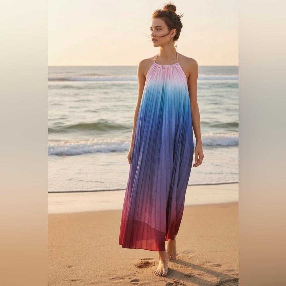 Aura pleated ombré maxi dress - Picture 1 of 5